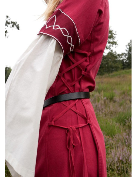 Mittelalterkleid Alvina, rot-weiß Mittelalterkleid Alvina, rot-weiß