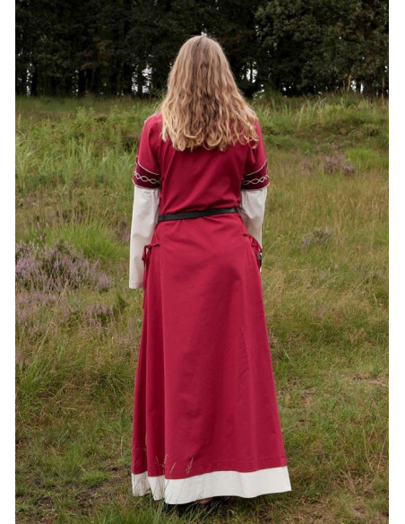 Mittelalterkleid Alvina, rot-weiß Mittelalterkleid Alvina, rot-weiß