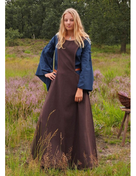 Vestido medieval Andra, marrón oscuro