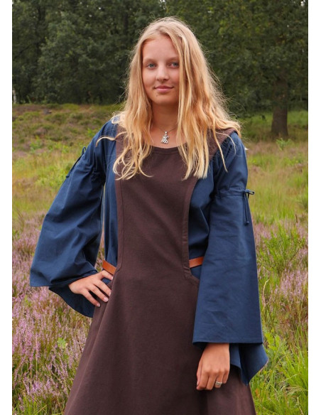 Vestido medieval Andra, marrón oscuro