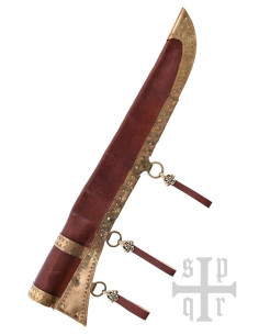 Cuchillo vikingo Seax, puño nuez y hueso 2