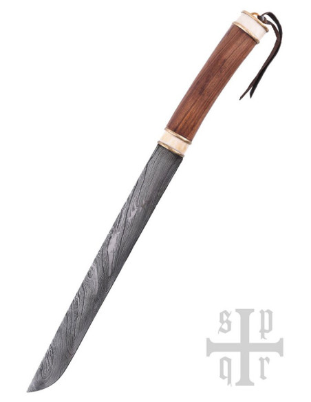 Seax Wikinger-Damastmesser, Griff aus...