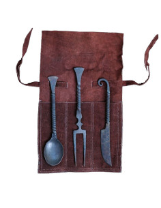 Set de 3 cubiertos medievales con funda