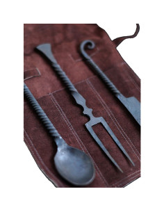 3er-Set mittelalterliches Besteck mit Deckel 2