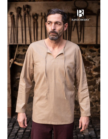 Camisa medieval lazos Ulrich, cáñamo Camisa medieval lazos Ulrich, cáñamo