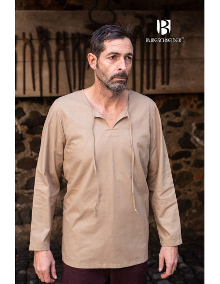 Camisa medieval lazos Ulrich, cáñamo Camisa medieval lazos Ulrich, cáñamo