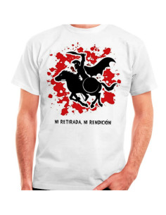 Hvid T-shirt Spartan til hest: hverken trække sig tilbage eller overgive sig
