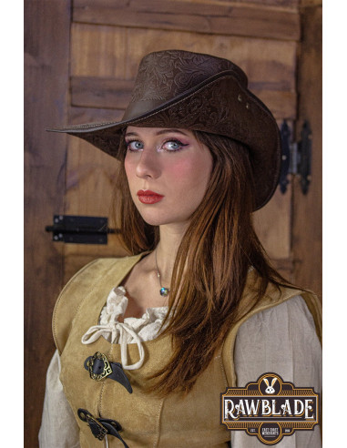 Deluxe halfgerande Corsair-hoed, bruin