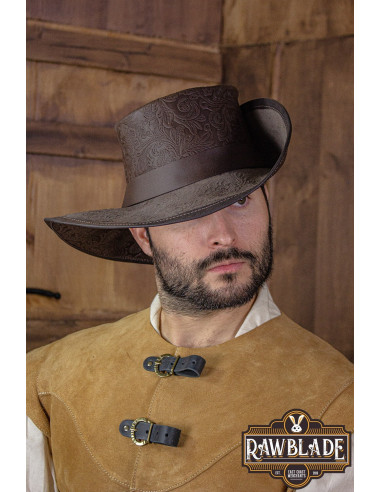 Deluxe halfgerande Corsair-hoed, bruin