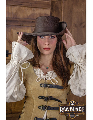 Deluxe halfgerande Corsair-hoed, bruin
