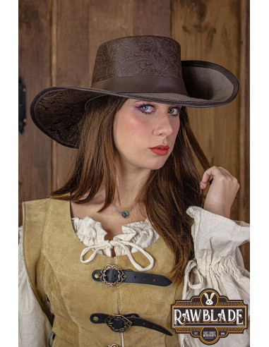 Deluxe halfgerande Corsair-hoed, bruin