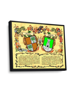 Foto heraldische schilden 2 achternamen, aluminium lijst... 2