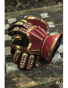 Zandloper middeleeuwse handschoenen, rood