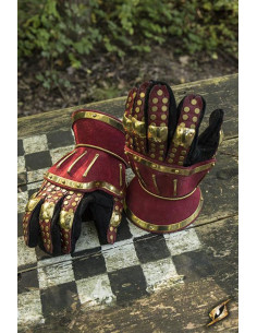 Zandloper middeleeuwse handschoenen, rood 2