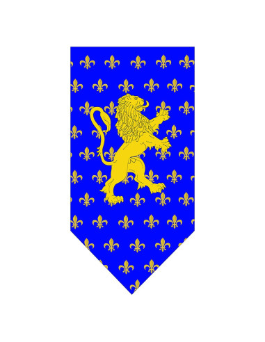 Estandarte Medieval León Rampante fondo Flor de Lys