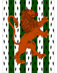Estandarte Medieval León Rampante fondo salvaje