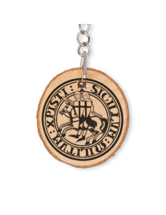 Nøglering Seal Knights Templar i naturligt træ 2