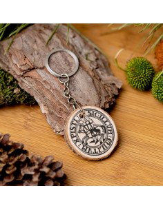 Nøglering Seal Knights Templar i naturligt træ