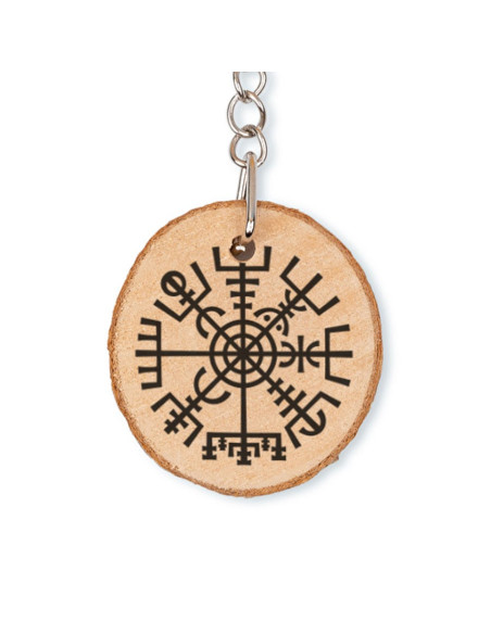 Viking Vegvisir nøglering i naturligt...