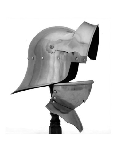 Deutscher gotischer Schallerhelm mit Barbote