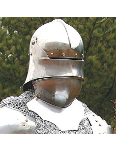 Deutscher gotischer Schallerhelm mit Barbote