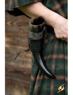 Tahalí de cuero para cuerno vikingo