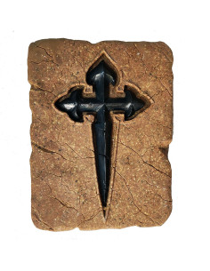 Historischer Fußabdruck Santiago-Kreuz, 20 x 15 cm.