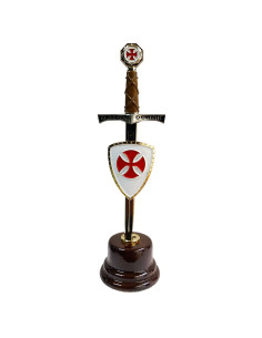 Mini-zwaard met mini-schild van de Kruisvaarders