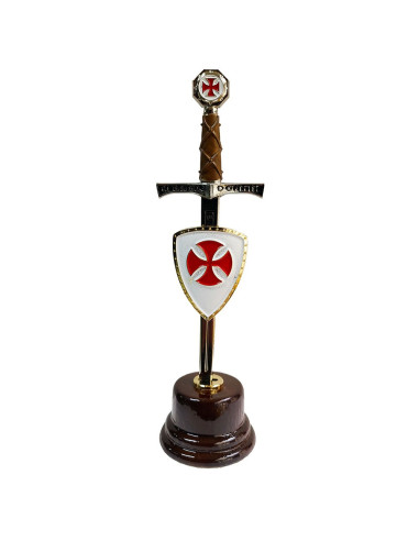 Minischwert mit Minischild der Kreuzfahrer