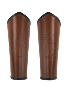 Brazaletes Celtas piel Vegvisir marrones