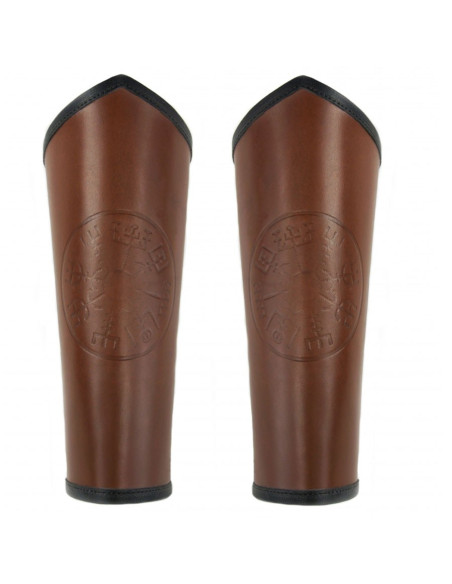 Keltische braune Vegvisir-Lederarmbänder