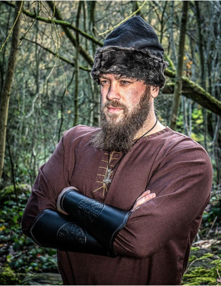 Keltiske sorte Vegvisir læderarmbånd