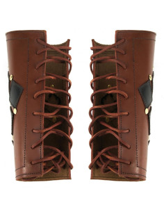 Middeleeuwse Bracers Bruin-zwarte flats 2