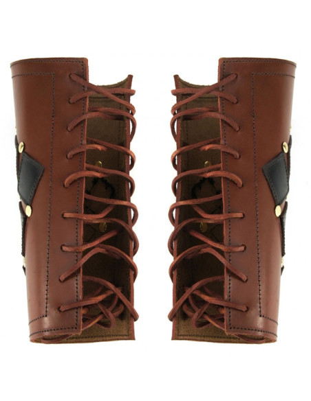 Middeleeuwse Bracers Bruin-zwarte flats