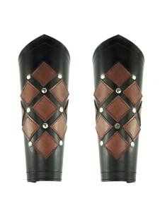 Middeleeuwse armbanden Zwart-bruine flats