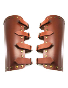 Mittelalterliche Mar-Armbänder aus braunem Leder 2