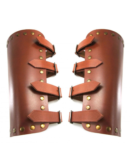 Middeleeuwse Mar armbanden in bruin leer