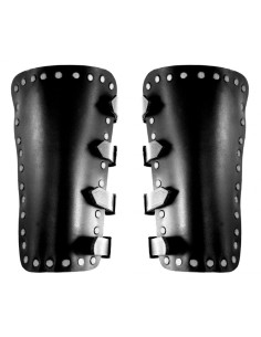 Medieval Bracers Mar i sort læder