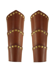 Arnold mittelalterliche Armschienen aus braunem Leder