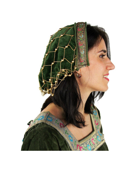 Edele groene fluwelen pet