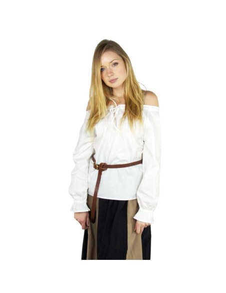 Blusa medieval mujer Bettina, blanco