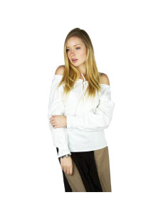 Mittelalterliche Damenbluse Bettina, weiß 2