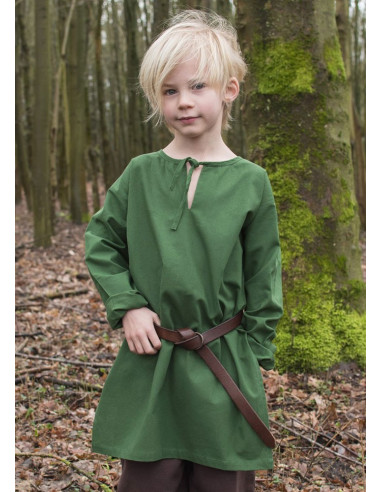 Middelalderlig barnetunika model Arn, grøn
