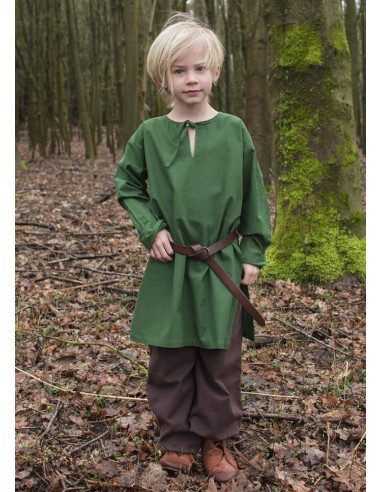 Mittelalterliche Tunika für Jungen Modell Arn, grün