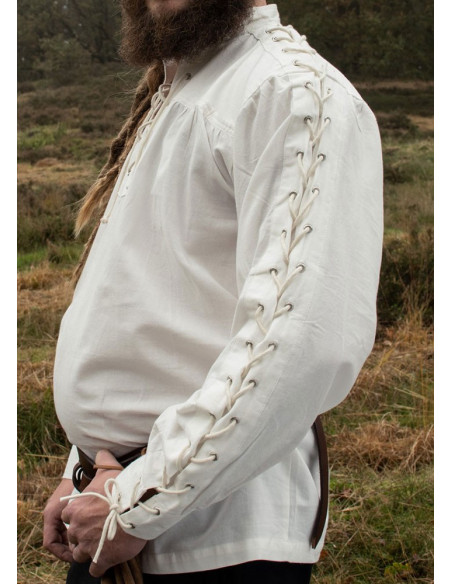 Camisa medieval blanca natural con...