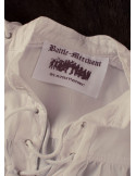 Camisa medieval blanca natural con lazos modelo Corvin