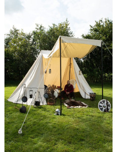 Saksische tent 4 x 6 m., naturel wit