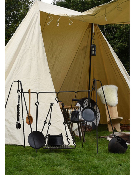 Saksische tent 4 x 6 m., naturel wit