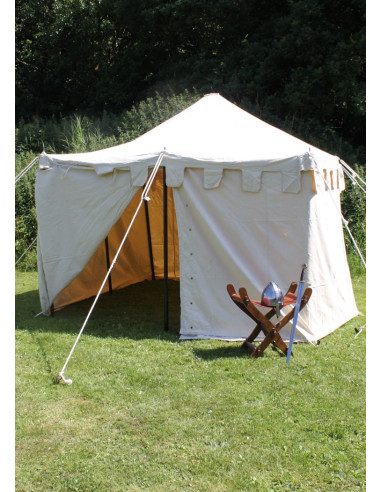 Startpunt Zonder Mediaan Middeleeuwse tent Herold 4 x 4 m. natuurlijk wit katoen ⚔️ Tienda