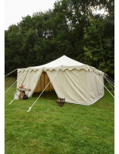 Middelaldertelt Herold 6 x 6 m. naturlig hvid bomuld 2